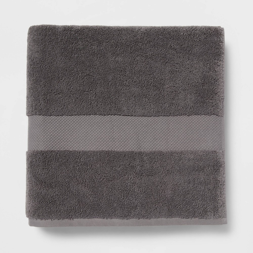 Photos - Towel Performance Plus Oversized Bath  Dark Gray - Threshold™: 100 Cotton, Heavyweight Terry, Fade-Resistant