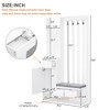 LIVAREEmlen Contemporary Garment Racks,Hall Tree Storage with Cushioned Storage Bench and Pegboard, Modern Coat Rack with 4 Hooks,White - 2 of 4