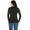 24seven Comfort Apparel Womens Solid Long Sleeve Scoop Neck Top - 3 of 4