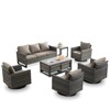 POCASSY 9 Pieces Patio Furniture Set, Outdoor Sofa Couch Patio Set with Swivel Chair and Coffee Table, Luxury Outdoor Conversation Set for Deck Garden - 2 of 4