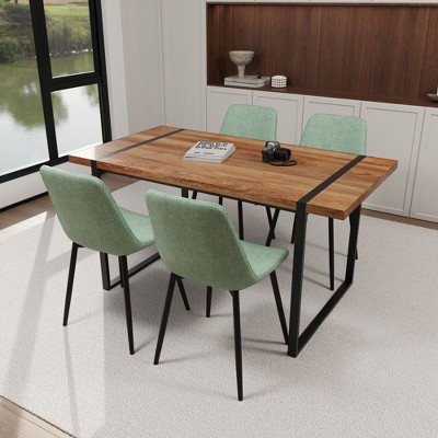 Nicbex Dining Table Set For 4 Modern Dining Table With Brown Wooden ...