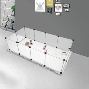 1 Set of PP Plastic Panels and 12 Pieces Translucent Pet Fences-Each Piece Size 35*35 Portable Large Plastic Courtyard Fences Small Animals - 1 of 4
