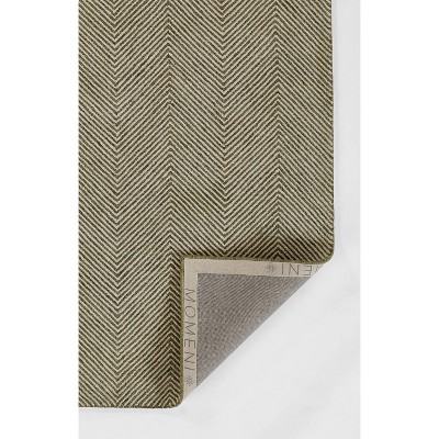 Handmade Green Herringbone Wool Tufted Area Rug 3'6" x 5'6"