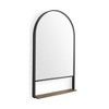HomeRoots 40" Black Metal Arch Framed Accent Mirror With Shelf - 4 of 4