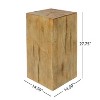 APRILSOUL27.75"Wood-Look Square-Column MGO End Table,Wood-Like Distressed Finish - 4 of 4