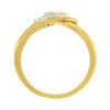 14K Yellow Gold Plated Silver 1/4 Cttw Diamond Loop Open Shank Bypass Ring - 4 of 4