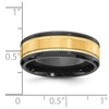 Black Bow Jewelry 8mm Black Zirconium & Yellow Gold Tone Grooved Standard Fit Band - image 4 of 4