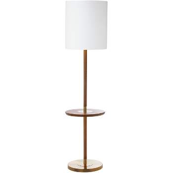 65" Janell End Table Floor Lamp Brown (Includes CFL Light Bulb) - Safavieh