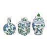 ORRD Set of 3 Blue and White Porcelain Ginger Jars, Chinese Ceramic Vase Set for Home Decor, Mantel & Table Centerpiece - 3 of 4