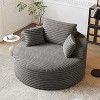 50'' Corduroy Sleeper Chair Sofa, Fluffy Single Modular Couch with Cylindrical Pillow, Modern Lounge Seating for Living Room, Bedroom, or Studio - 4 of 4