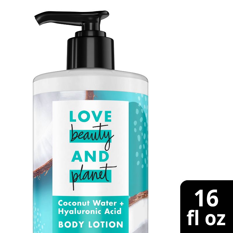 Love Beauty and Planet Hydrate Coconut Water and Hyaluronic Acid Pump Body Lotion - 16 fl oz, 1 of 7