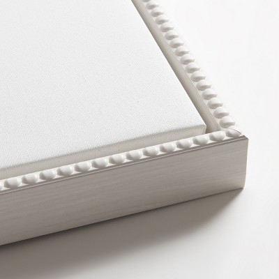 Two Flowers Abstract Navy and White Canvas Wall Art