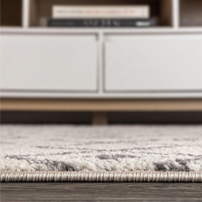 Moroccan-Inspired Cream & Gray Synthetic Area Rug - Easy Care, 3x5 Feet