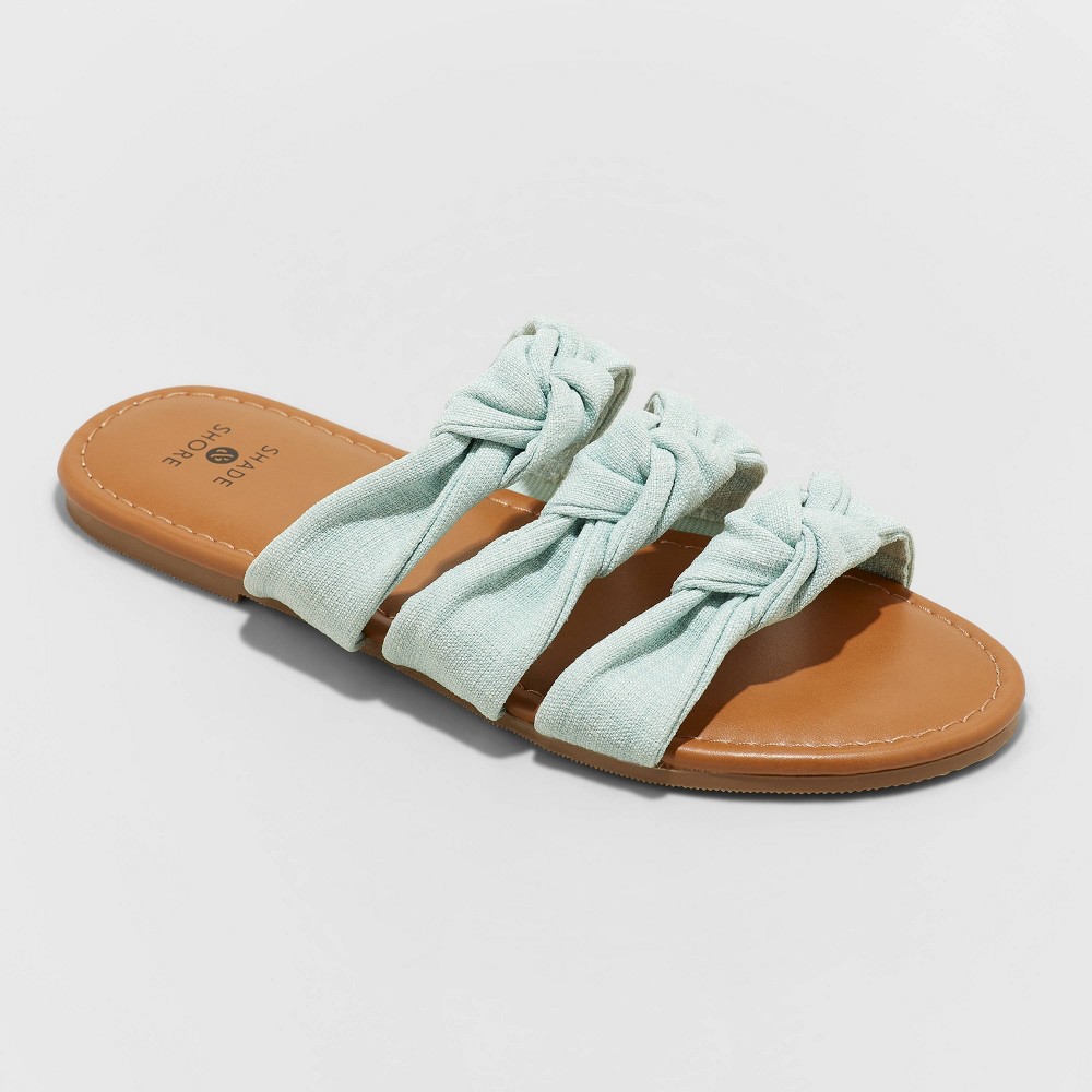 Women's Maddie Knotted Slide Sandals - Shade & Shore Green 7