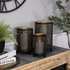 Northlight Iron Grid Pillar Candle Holders - 12" - Black and Gold Finish - Set of 3 - 2 of 4