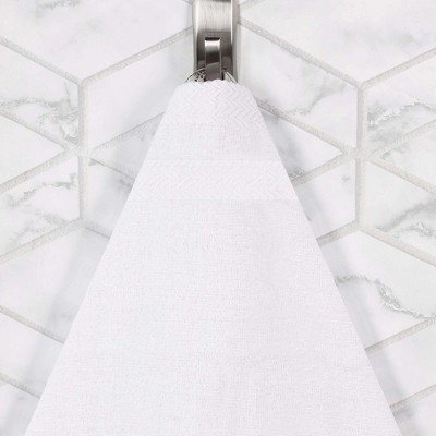 White Cotton Medium Weight 12 Piece Bathroom Towel Set
