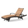 Christopher Knight Home Jessica Outdoor Rattan and Iron Adjustable Chaise Lounge with Cushion - 2 of 4