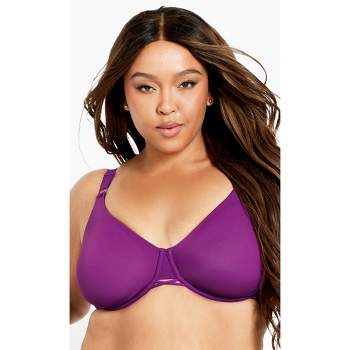 Smart & Sexy Women's Plus Size Retro Lace & Mesh Unlined Underwire Bra  Lilac Iris 46ddd : Target