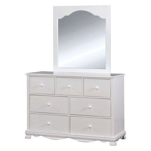 Rlo Contemporary Dresser And Mirror, Girl White Dresser With Mirror