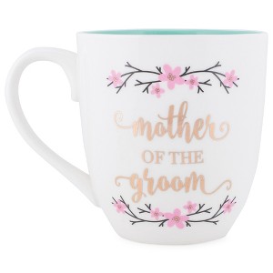 Mother of the Groom Cherry Blossom Goldtone Foil 20 ounce Ceramic Coffee Mug - 1 of 4