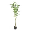 Sapphtopaz Artificial Tree Artificial Pachira Aquatica Pachira Macrocarpa Indoor with Natural Wood Trunk for Home, Foyer - 3 of 4
