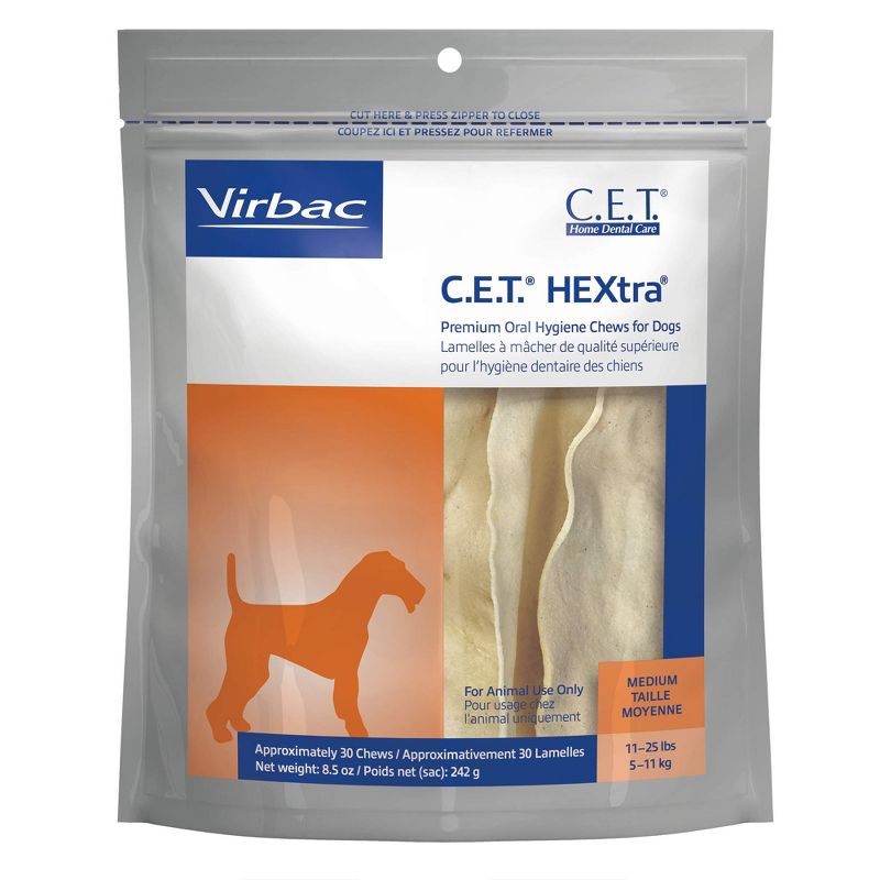 Virbac - C.E.T. Enzymatic Oral Hygiene Chews for Dogs Medium 30 ct, 1 of 3