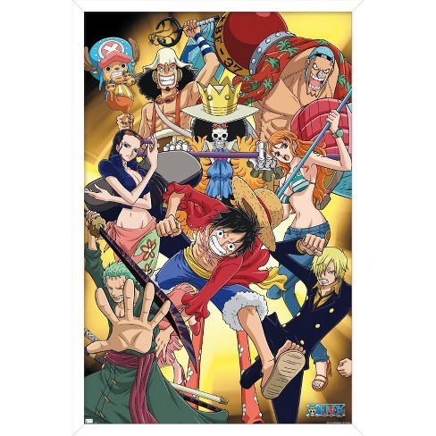 Trends International One Piece: Fishman Island - Crew Gold Framed Wall  Poster Prints White Framed Version 14.725 X 22.375 : Target