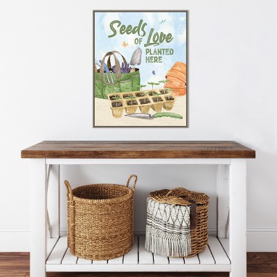 Seeds of Love Garden Tools Canvas Wall Art