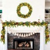 MOEPISY 6.5FT Prelit Christmas Garland with Lights, Realistic Lighted Faux Cedar Garland with Red Berry - 3 of 4