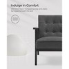 SONGMICS Accent Leisure Chair Mid-Century Modern Arm Chair with Solid Wood Armrests and Legs 1-Seat Cushioned Sofa - 4 of 4