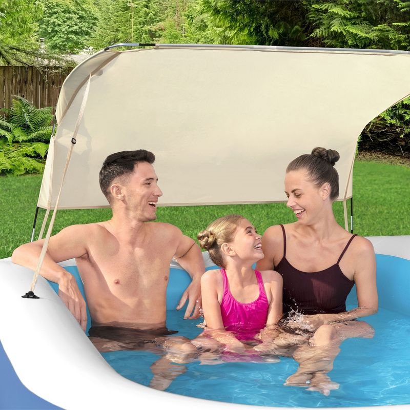 H2OGO! 8 Foot 4 Inch by 70 Inch Summer Bliss Shaded Inflatable Family Pool with 2 Quick Release Valves and Repair Patch for Kids Ages 6 Above, 6 of 9