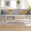 Ameriwood Home Lennon Coffee Table, Ivory Oak and Faux Rattan - 2 of 4