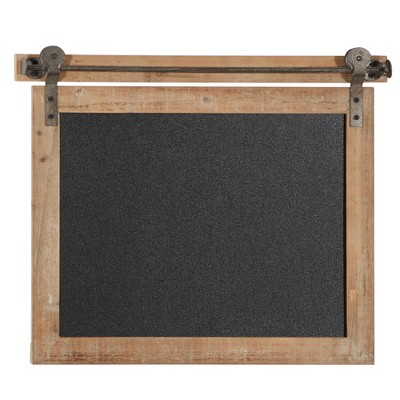 Rustic Brown Wood and Iron 21" Wall Chalkboard Decor