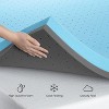 PAGED Mattress Topper Gel Infused Memory Foam Mattress Cooling Mattress with Porous Design for Bedroom, Blue+Gray - 4 of 4
