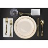 Trendables Ivory Wedding Plates with Cutlery Service for 40 Plastic Plates ivory with gold rim and Plastic Cutlery - 2 of 4