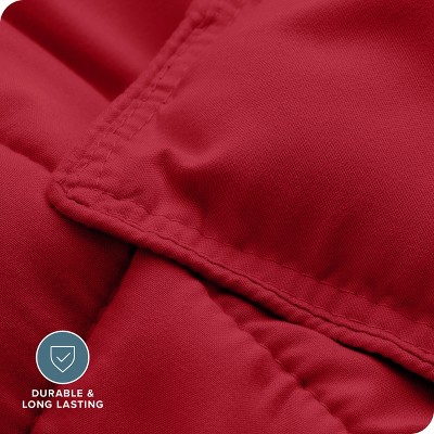 King Red Microfiber Down Alternative Comforter Set