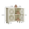 Retro Buffet Cabinet with Tempered Glass Doors, 2-Door Sideboard for Small Spaces, Accent Storage Cabinet for Living Room–The Pop Home - 4 of 4