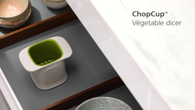 White and Green Box-Shaped Vegetable Chopper with Stainless Steel Blades