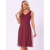 INSPIRE CHIC Women's Sequin Lace V Neck Sleeveless Wedding Guest Dress - 4 of 4
