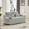 54'' Velvet Foldable Adjustable Back Sofa Bed with USB Port, Swivel Phone Stand, and Ashtray - 2 of 4