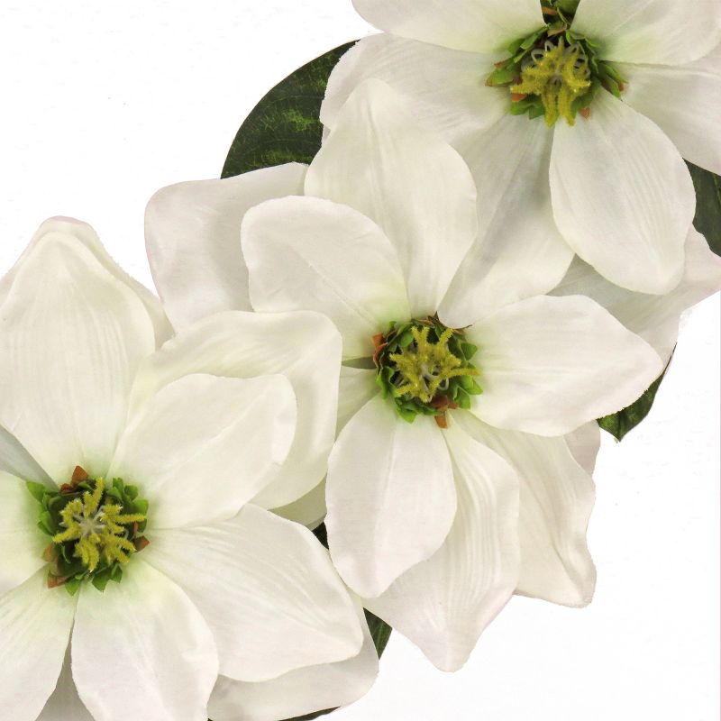 24" Artificial Magnolia Wreath Cream - National Tree Company, 3 of 4