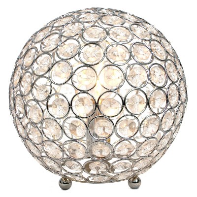 Chrome Crystal Ball Sequin Table Lamp for Kids Nursery