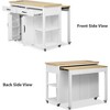 Sapphtopaz Kitchen Island with Extendable Dining Table Storage Cabinet with 2 Drawers & Power Outlet Spice Rack Kitchen Table for Dining Room - 4 of 4