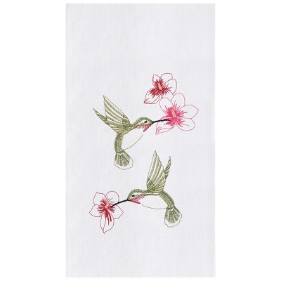 C&F Home Hummingbird Flower Embroidered Flour Sack Cotton Kitchen Towel