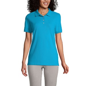 Lands' End School Uniform Women's Banded Short Sleeve Fem Fit Mesh Polo - 1 of 2
