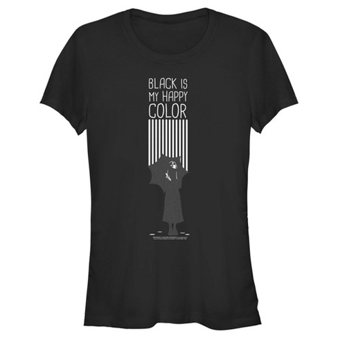  Wednesday Black Is My Happy Color Full Body Dark Silhouette  Long Sleeve T-Shirt : Clothing, Shoes & Jewelry