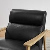 Art Leon Modern Leather and Oak Accent Chair - 4 of 4