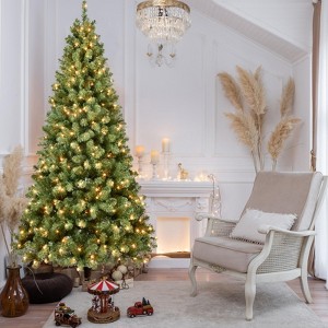 NAYSAYE Christmas Tree Stands 7ft PVC Tree with Realistic Branches for Christmas Easy Holiday Setup, Green, 48"*84"*21.78" - 1 of 4