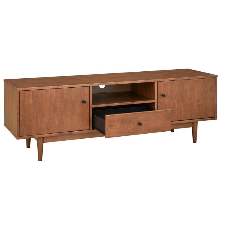 Lawrence Mid-Century Modern TV Stand for TVs up to 80&#34; Walnut - Lifestorey, 5 of 8