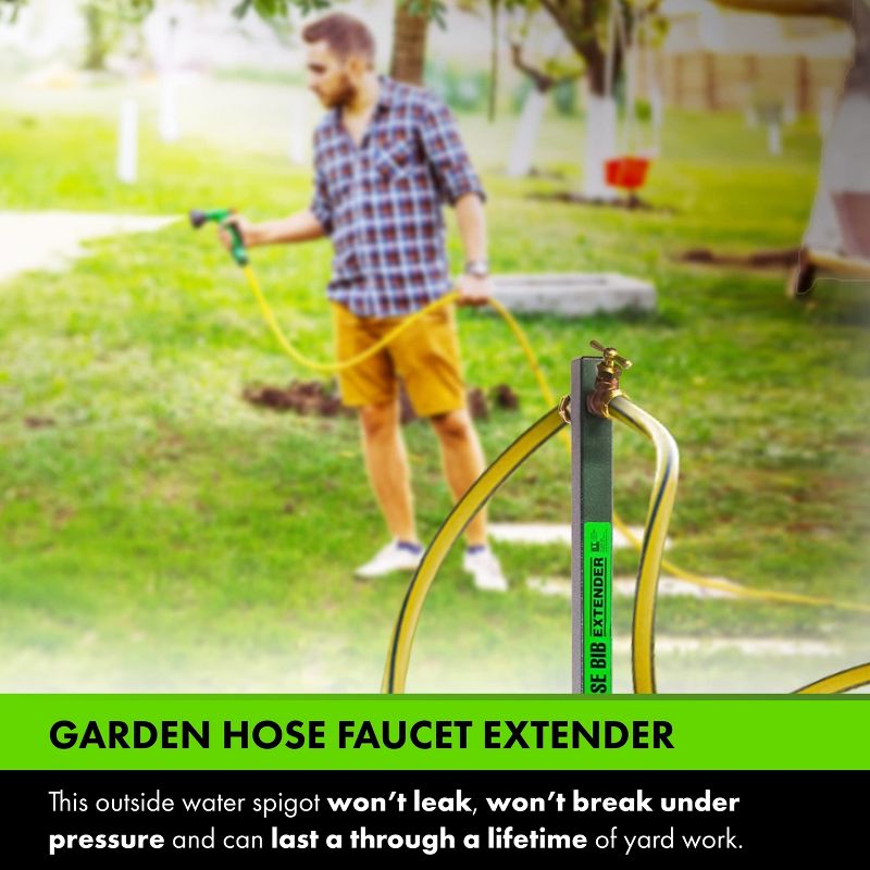 Yard Butler Hose Bib Extender - Outdoor Faucet Extender and Remote Spigot - Puts Your Garden Hose Where You Want It - IHBE-6, 3 of 8
